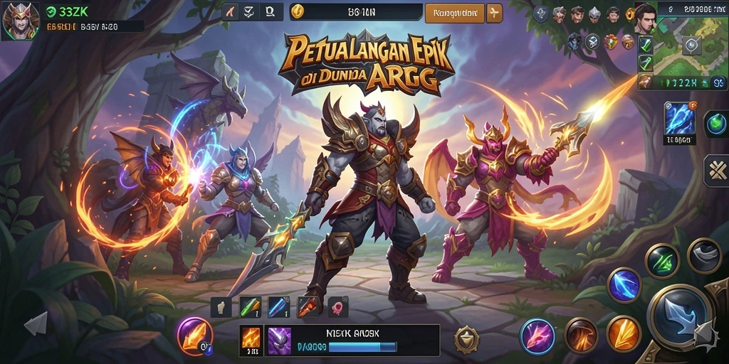 Screenshot gameplay ARPG yang menunjukkan pertarungan seru di dunia 33ZK.
