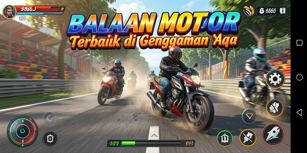 Tampak seru saat memainkan 666J dengan balapan motor yang cepat.