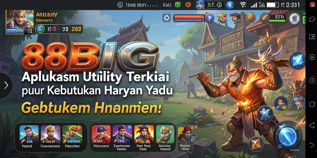 Tampilan layar utama 88BIG dengan fitur utilitas praktis.