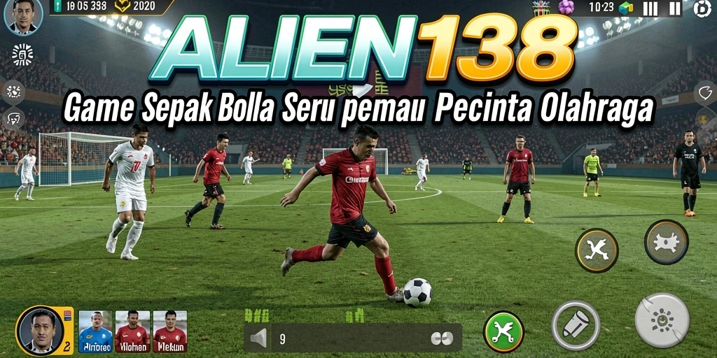 Screenshot ALIEN138 menampilkan momen menarik di lapangan sepak bola.