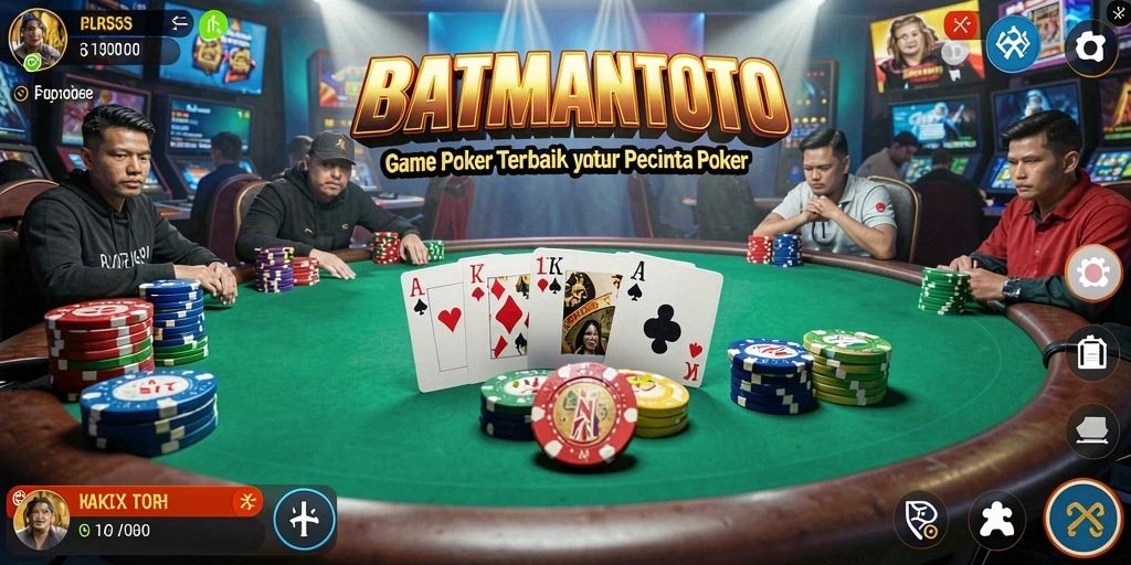 Tampilan gameplay seru dari aplikasi BATMANTOTO saat bermain Poker.