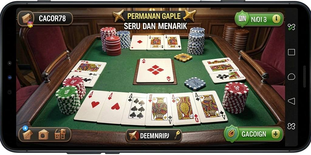 Tampilan menarik dari gameplay Gaple di CACOR78.