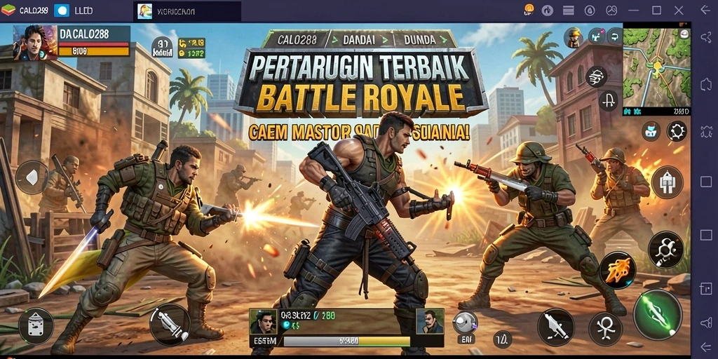 Screenshot CALO288 menampilkan aksi seru dalam pertempuran Battle Royale.