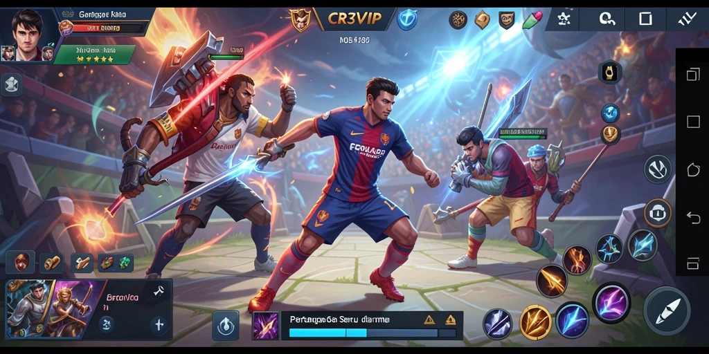 Tangkapan layar utama CR7VIP menampilkan aksi gameplay MOBA yang mendebarkan.