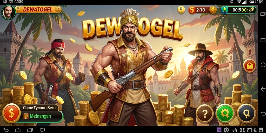 Screenshot DEWATOGEL menunjukkan gameplay Tycoon yang mendebarkan.