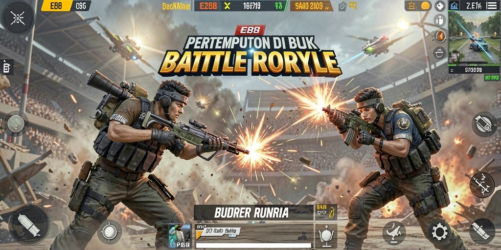 Gameplay E88 yang mendebarkan dalam suasana Battle Royale.