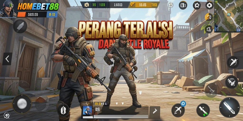 Gameplay seru dalam pertempuran Battle Royale di HOMEBET88.