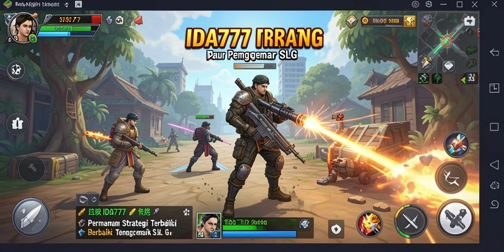 Tangkapan layar utama IDA777 dengan aksi pertempuran strategis.