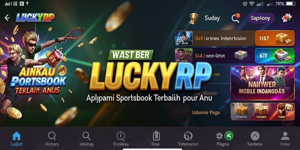 Tampilan utama LUCKYRP menampilkan pilihan taruhan olahraga yang menarik.
