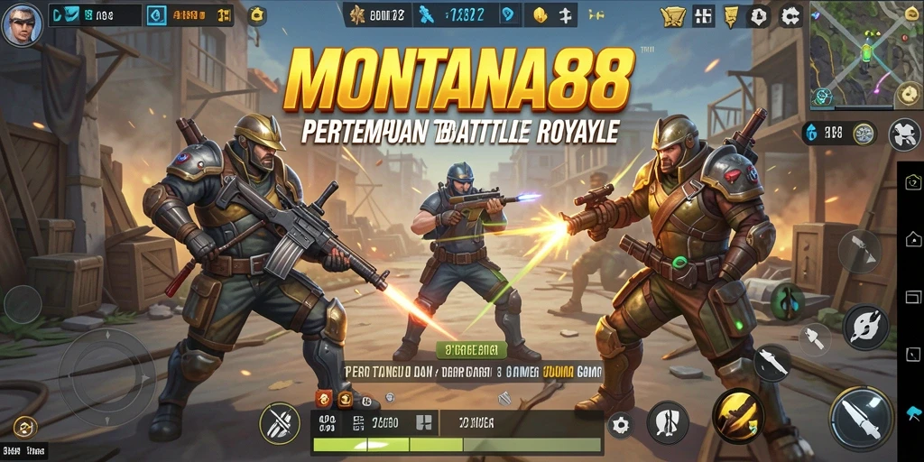 Tampilan aksi seru dalam pertempuran Battle Royale MONTANA88.
