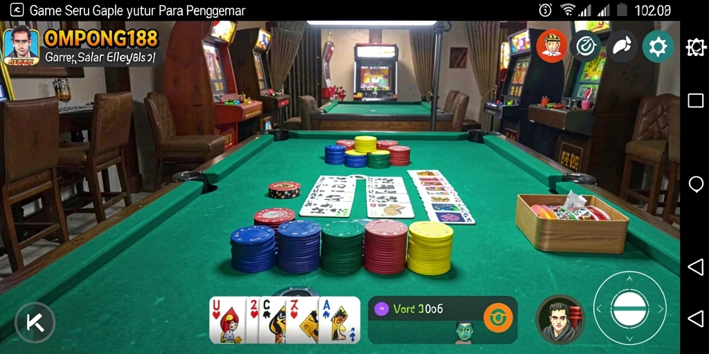 Tampilan gameplay seru OMPONG188 dalam permainan Gaple.