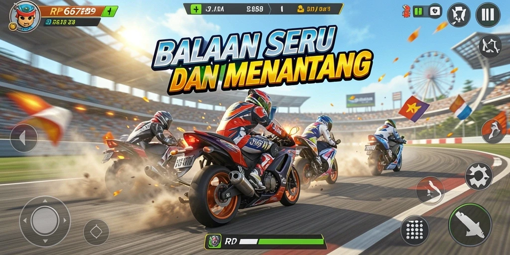 Gameplay seru dan menantang dari RP6789 dengan mobil balap yang memukau.