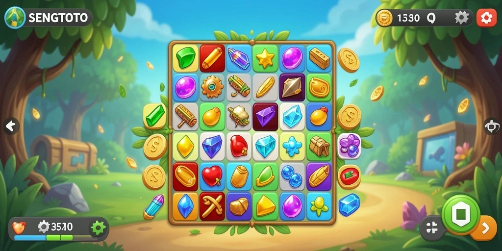 Tampilan gameplay seru dari game Match-3 SENGTOTO.