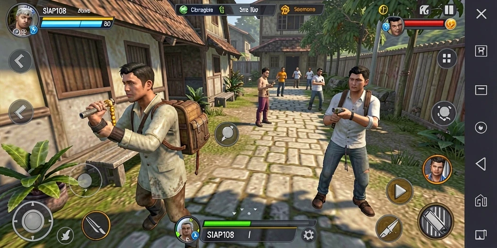 Tampilan gameplay SIAP108 menampilkan pertempuran strategi yang intens dan mendebarkan.