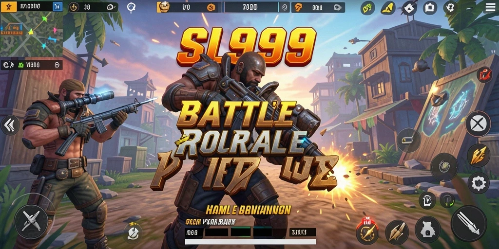 Tampilan gameplay menegangkan di SL999 dengan aksi Battle Royale yang seru.