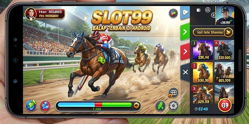 Tampilan seru gameplay balapan di SLOT99 dengan mobil cepat dan trek menantang.