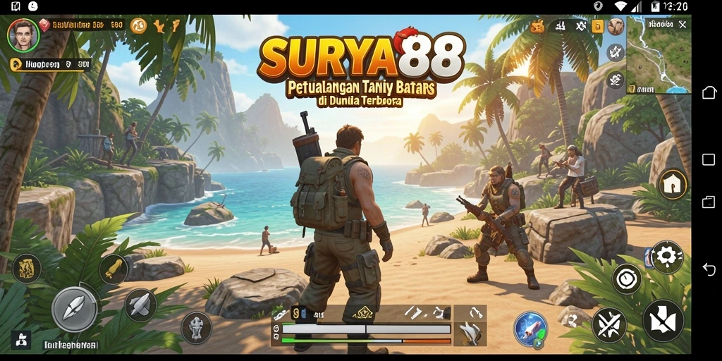 Screenshot gameplay SURYA88 yang menampilkan dunia terbuka yang luas.