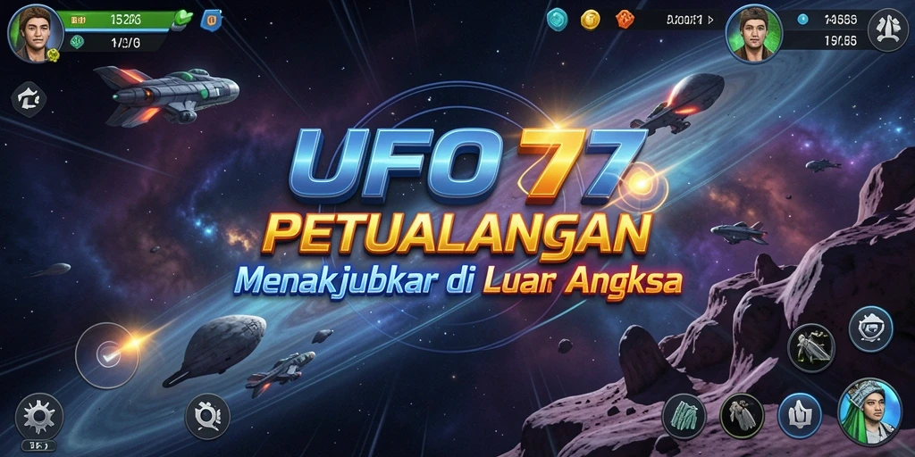 Tampilan gameplay UFO77 yang menampilkan petualangan luar angkasa yang seru.