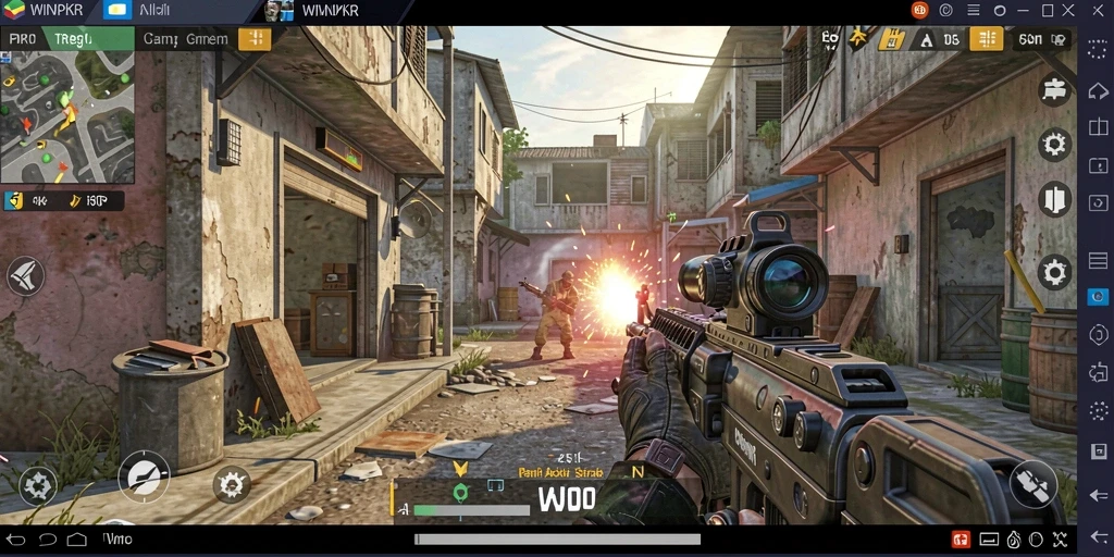 Screenshot gameplay <strong>WINPKR</strong> yang menunjukkan aksi tembak-menembak seru.