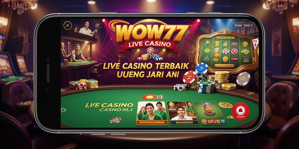 Tampilan permainan Live Casino yang mendebarkan di WOW77.
